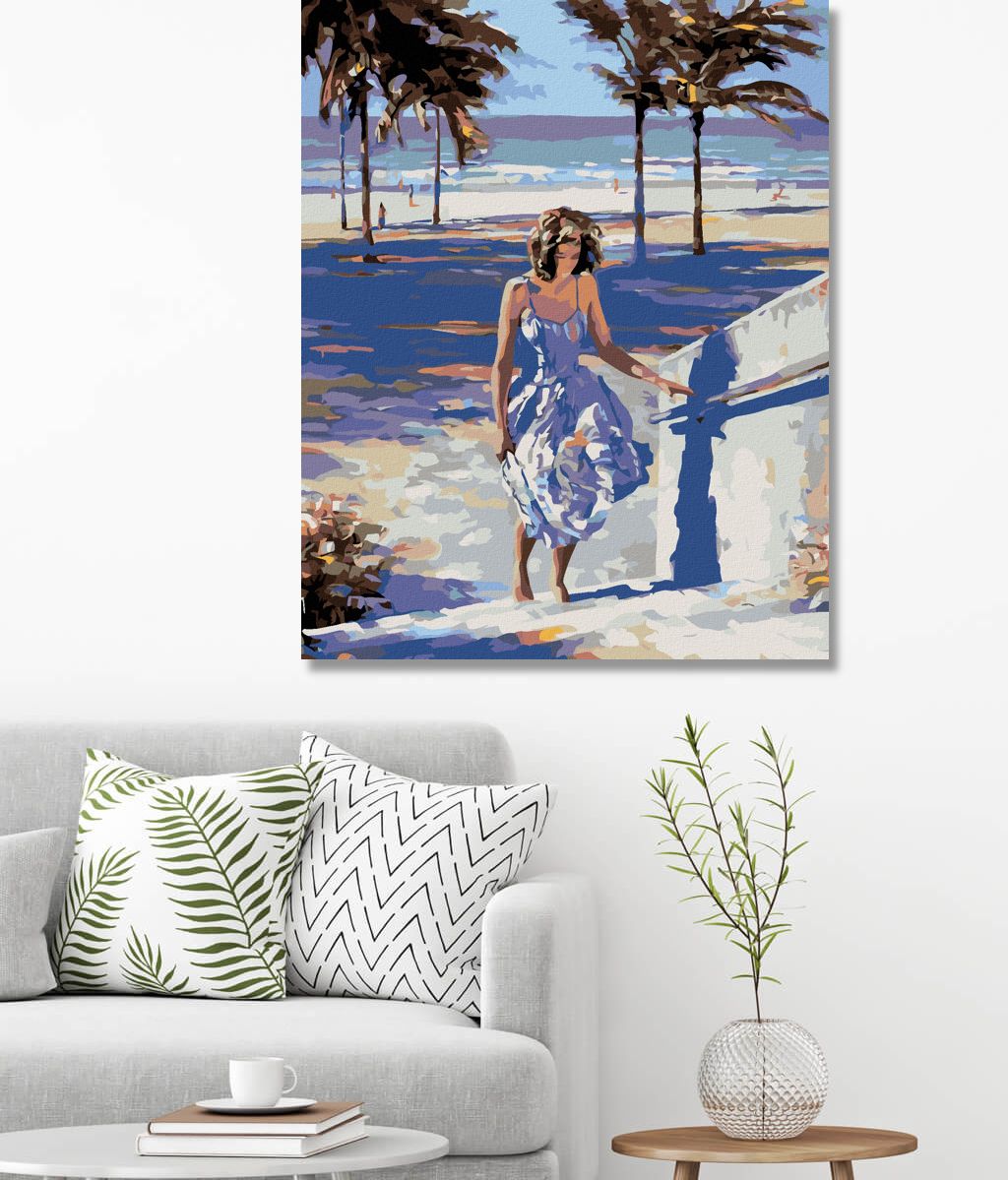 zuty Malování podle čísel - KDYŽ JDE ŽENA Z PLÁŽE - Rozměr: 40x50 cm, Rámování: Varianta: vypnuté plátno na rám - obrázek 6