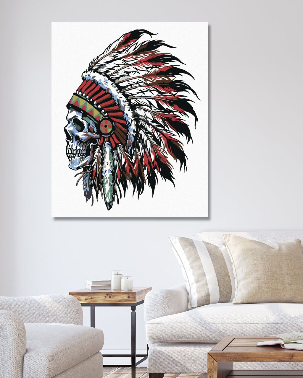 zuty Malování podle čísel - INDIÁNSKÁ LEBKA - Rozměr: 40x50 cm, Rámování: Varianta: bez rámu a bez vypnutí plátna - obrázek 6