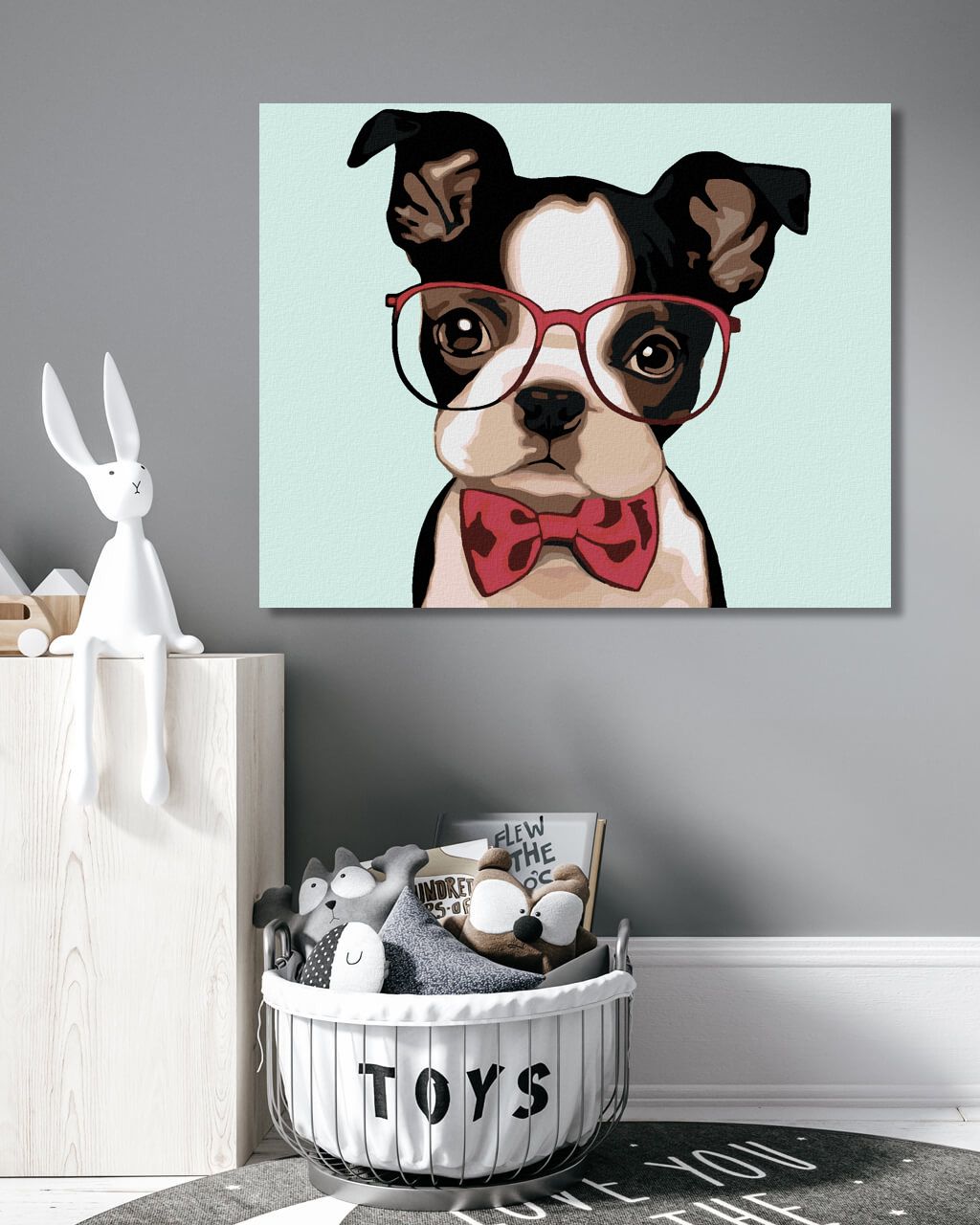 zuty Malování podle čísel - BULDOČEK S BRÝLEMI - Rozměr: 40x50 cm, Rámování: Varianta: vypnuté plátno na rám - obrázek 6