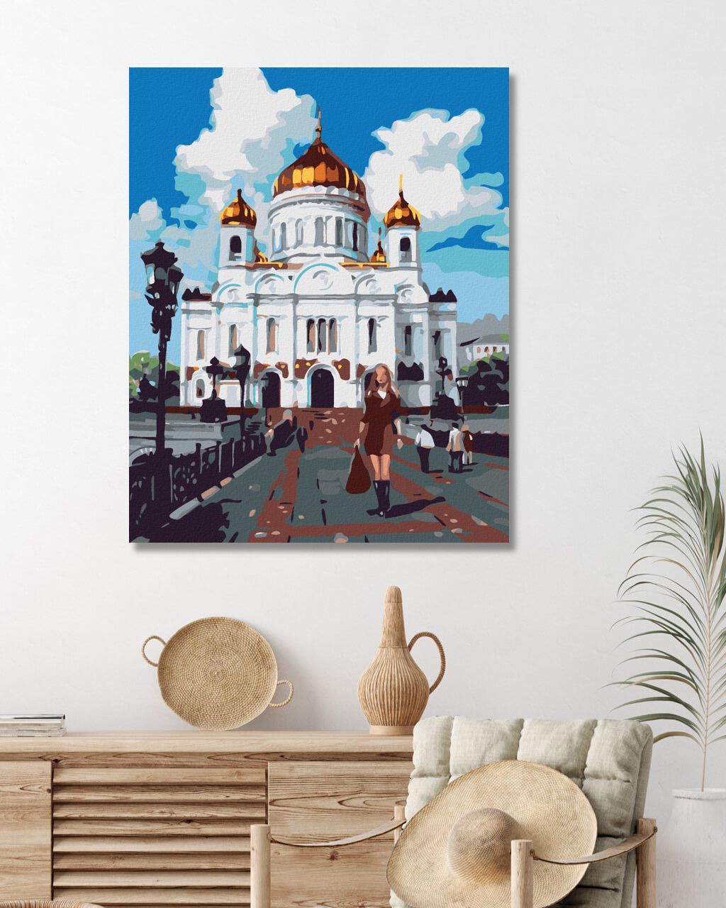 zuty Malování podle čísel - ŽENA PŘED CHRÁMEM - Rozměr: 40x50 cm, Rámování: Varianta: vypnuté plátno na rám - obrázek 8