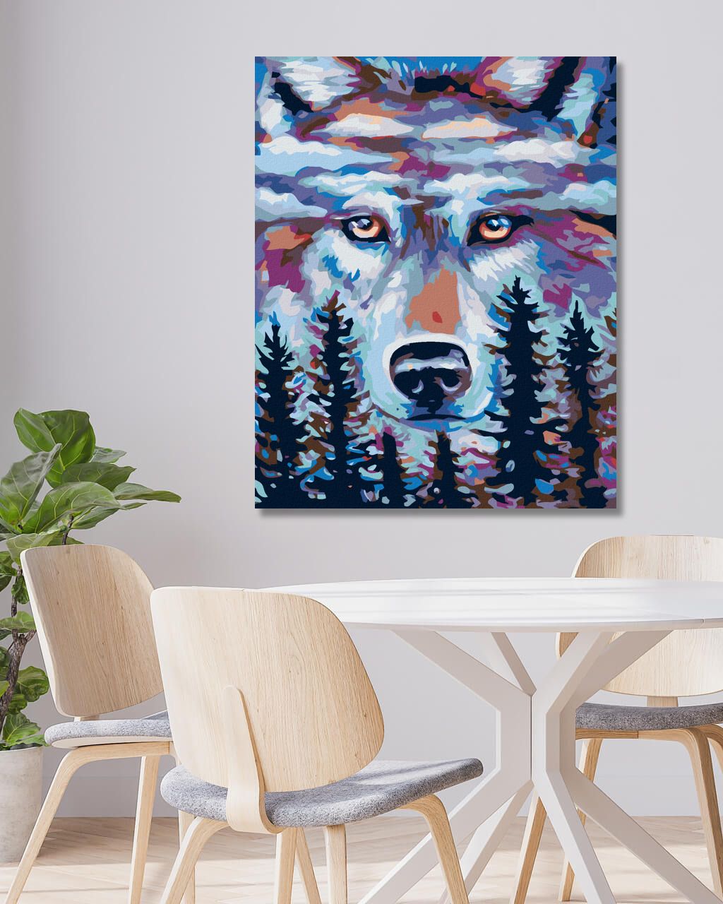 zuty Malování podle čísel - VLK STRÁŽCE LESŮ - Rozměr: 40x50 cm, Rámování: Varianta: vypnuté plátno na rám - obrázek 8