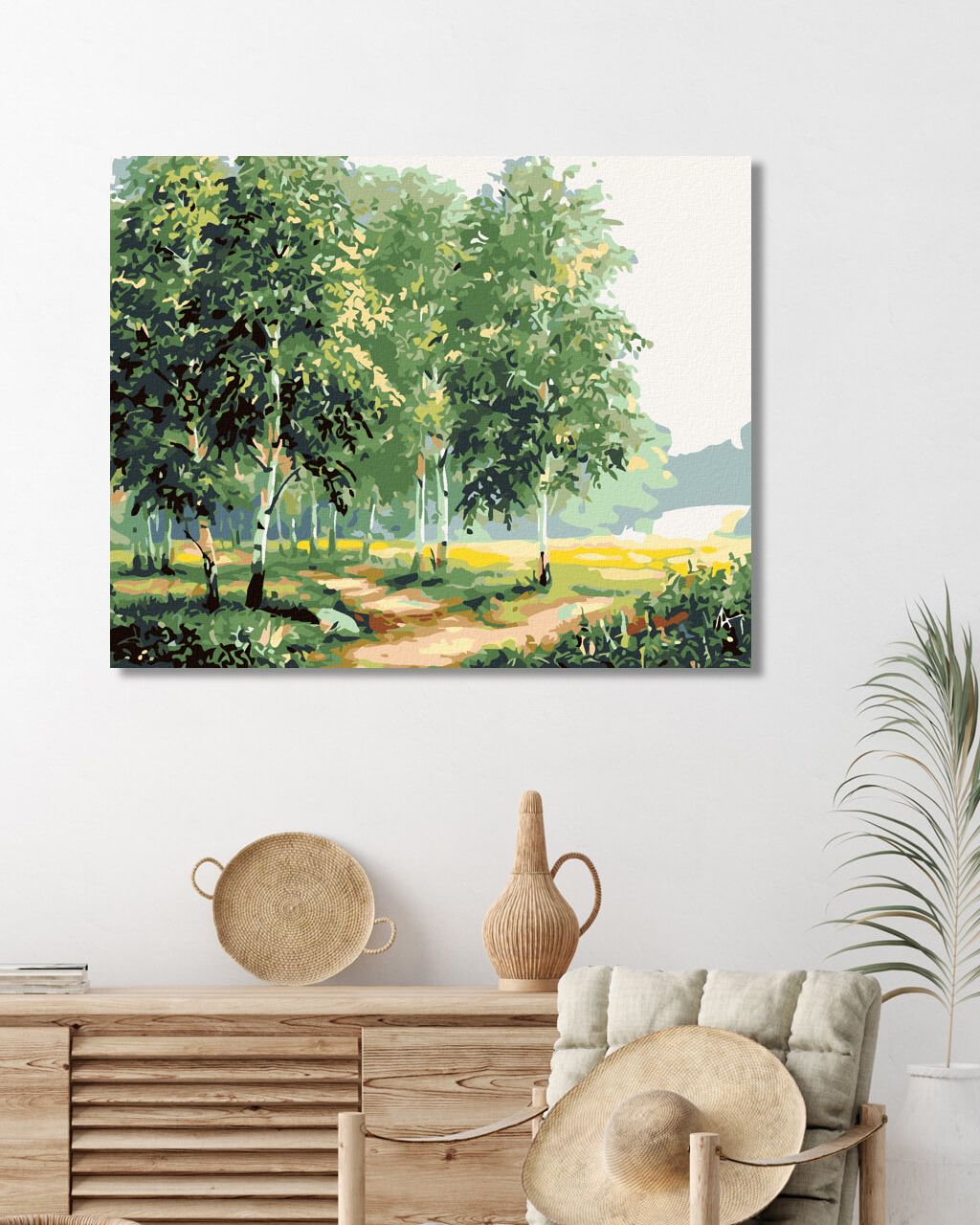 zuty Malování podle čísel - BŘÍZY U CESTY II - Rozměr: 40x50 cm, Rámování: Varianta: vypnuté plátno na rám - obrázek 3
