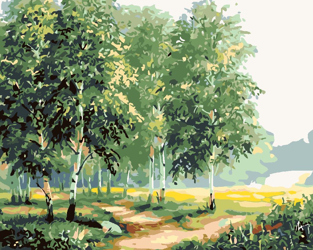zuty Malování podle čísel - BŘÍZY U CESTY II - Rozměr: 40x50 cm, Rámování: Varianta: vypnuté plátno na rám - obrázek 10