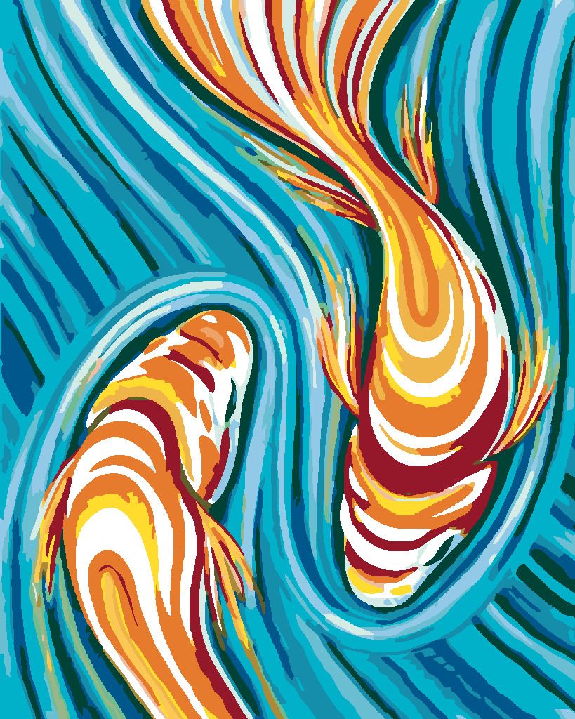 zuty Malování podle čísel - RYBKY UKRYTÉ V MALBĚ - Rozměr: 40x50 cm, Rámování: Varianta: bez rámu a bez vypnutí plátna - obrázek 7