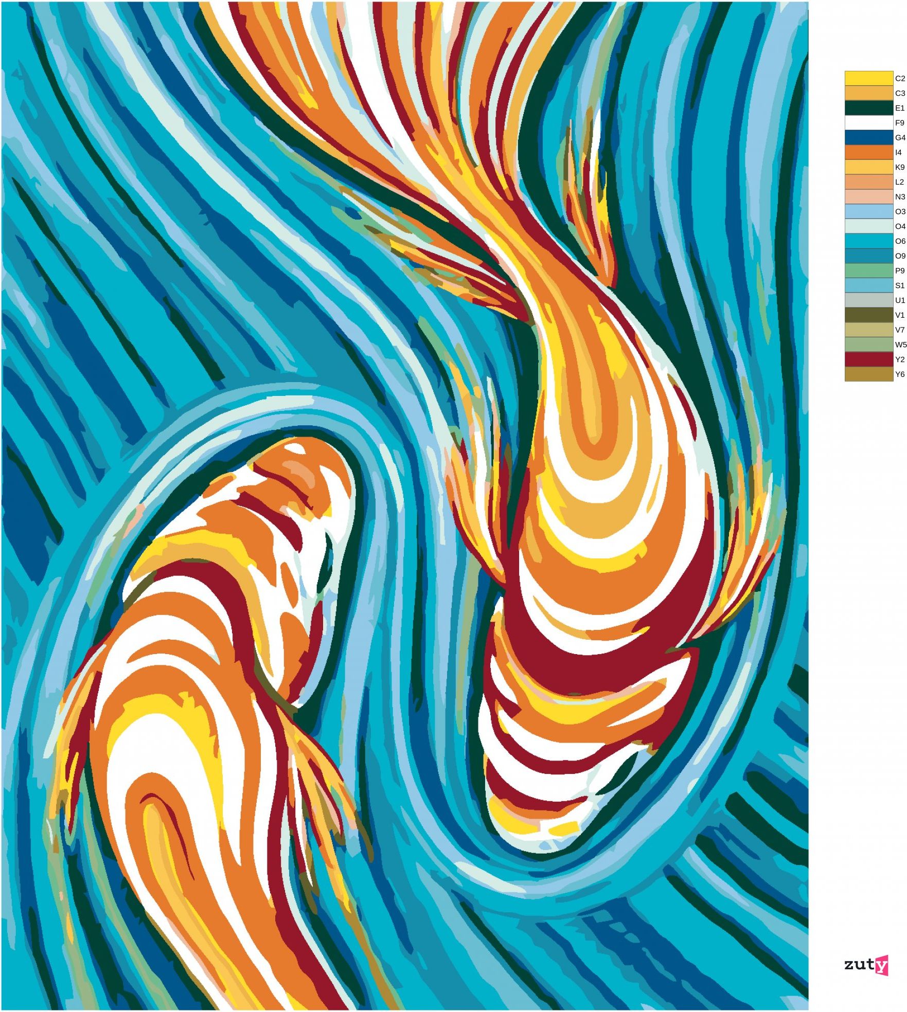 zuty Malování podle čísel - RYBKY UKRYTÉ V MALBĚ - Rozměr: 40x50 cm, Rámování: Varianta: vypnuté plátno na rám - obrázek 9