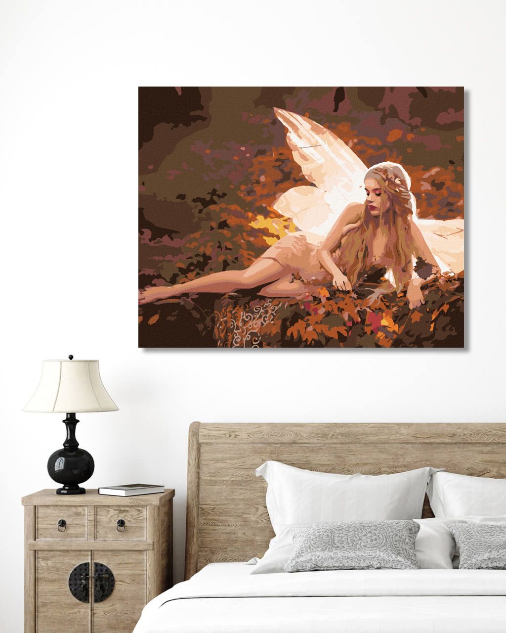 zuty Malování podle čísel - ŽENA S MOTÝLÍMI KŘÍDLY - Rozměr: 40x50 cm, Rámování: Varianta: vypnuté plátno na rám - obrázek 5