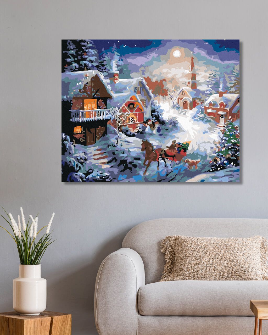 zuty Malování podle čísel - JEDEME NA SANÍCH - Rozměr: 40x50 cm, Rámování: Varianta: vypnuté plátno na rám - obrázek 3