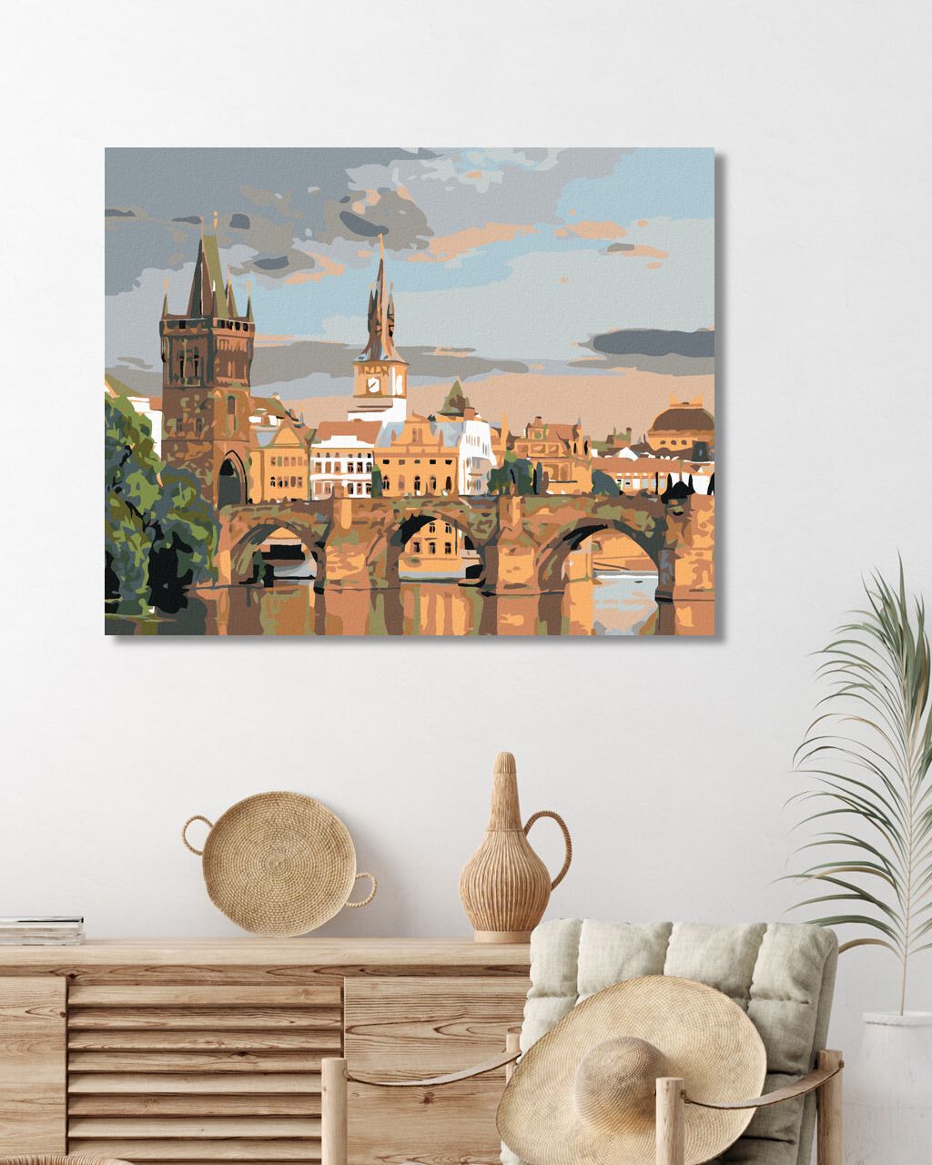 zuty Malování podle čísel - POHLED NA KARLŮV MOST - Rozměr: 40x50 cm, Rámování: Varianta: vypnuté plátno na rám - obrázek 9