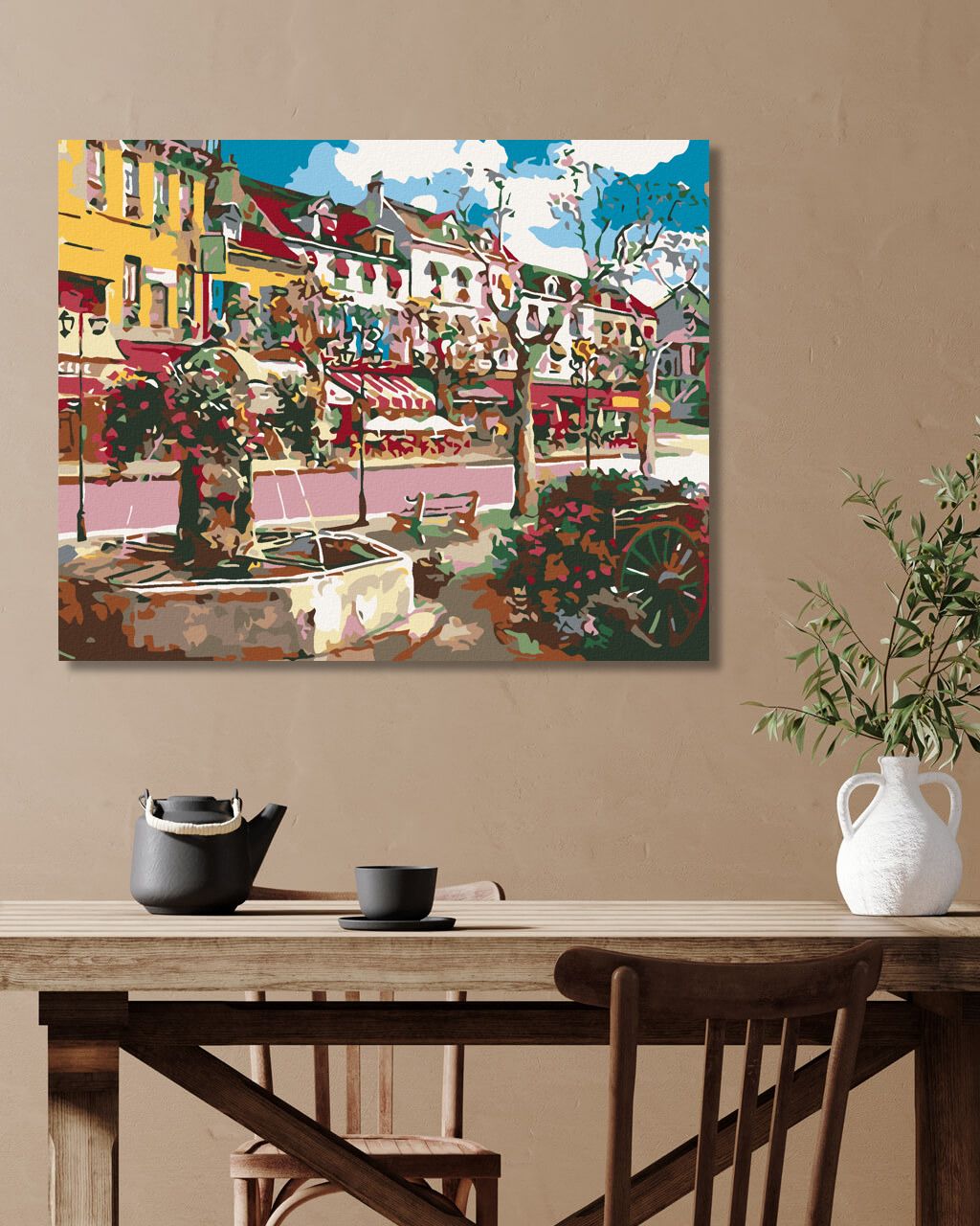 zuty Malování podle čísel - LETNÍ ULICE - Rozměr: 40x50 cm, Rámování: Varianta: vypnuté plátno na rám - obrázek 4