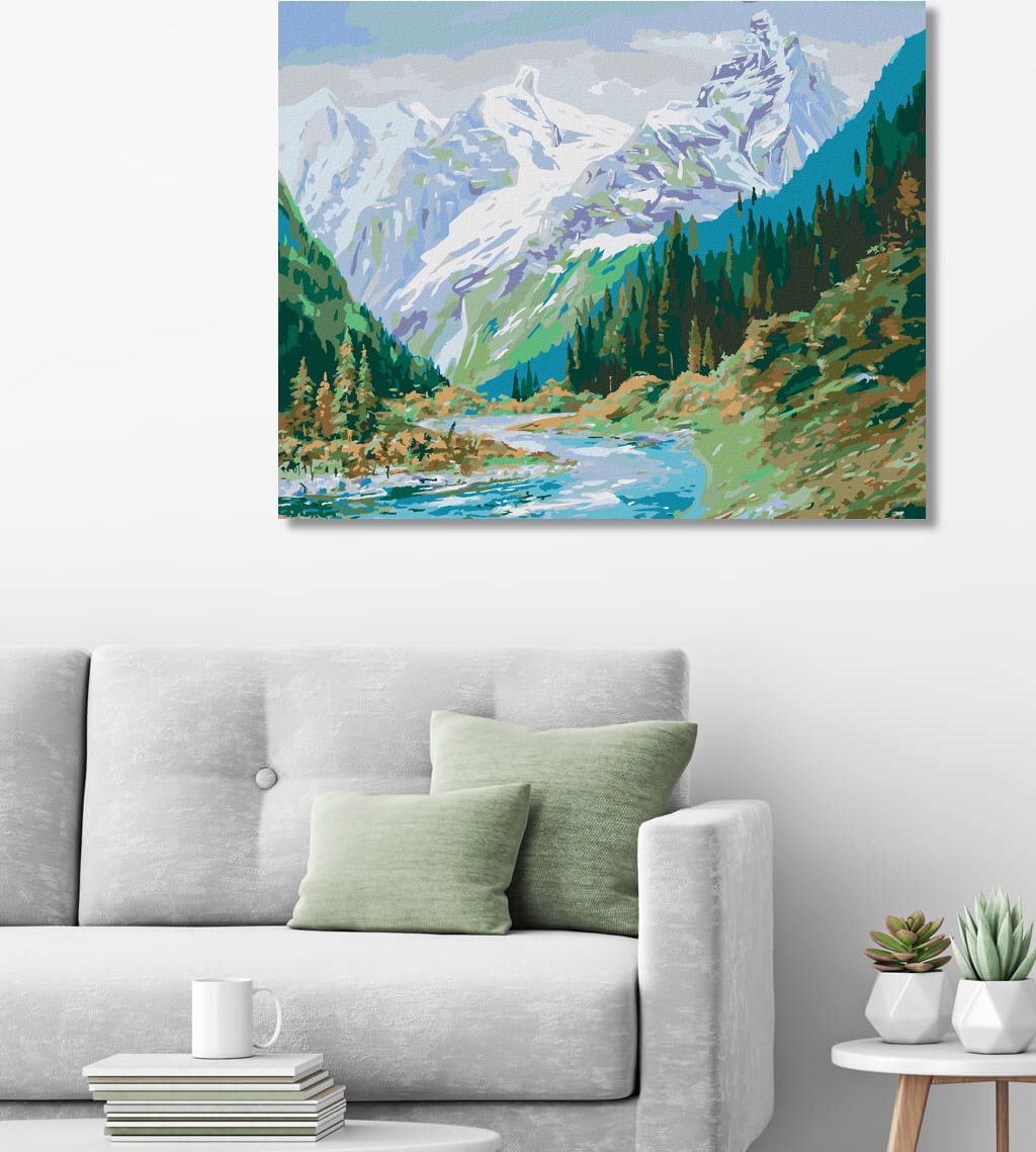 zuty Malování podle čísel - HORY NA KAVKAZE - Rozměr: 40x50 cm, Rámování: Varianta: bez rámu a bez vypnutí plátna - obrázek 4