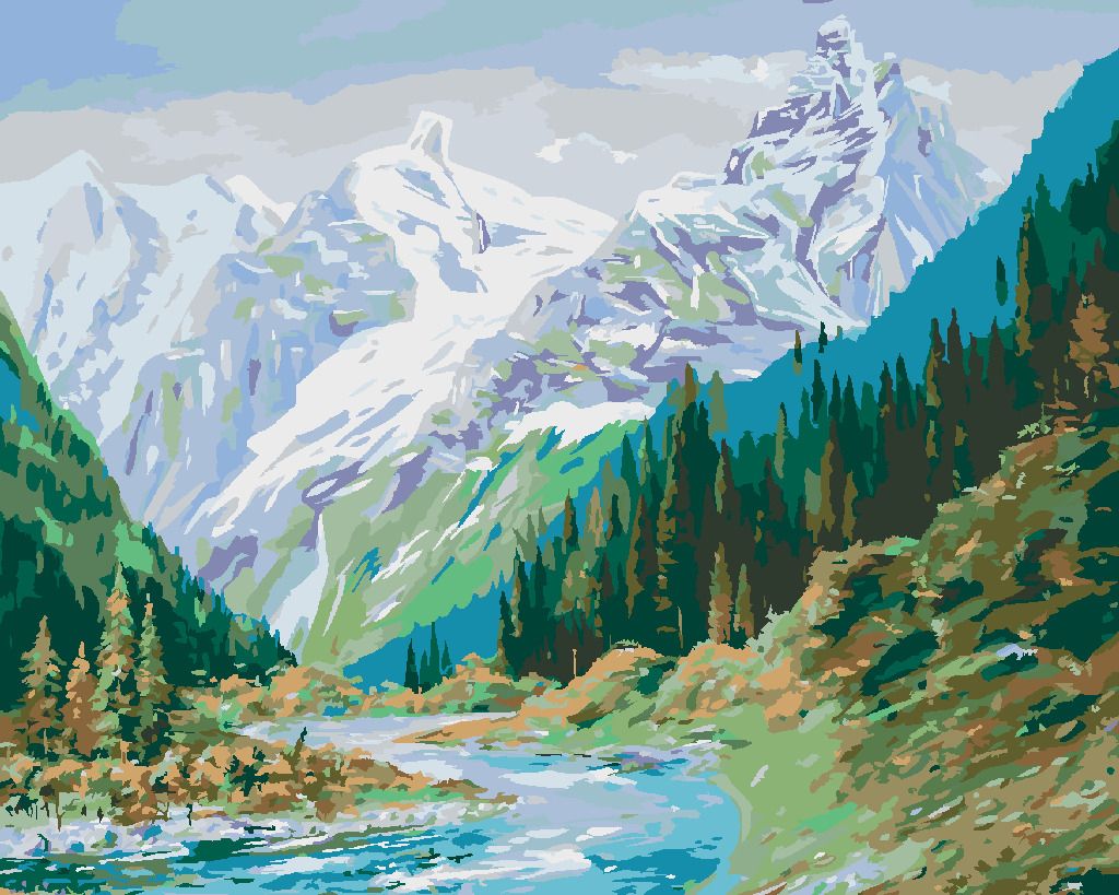 zuty Malování podle čísel - HORY NA KAVKAZE - Rozměr: 40x50 cm, Rámování: Varianta: bez rámu a bez vypnutí plátna - obrázek 10