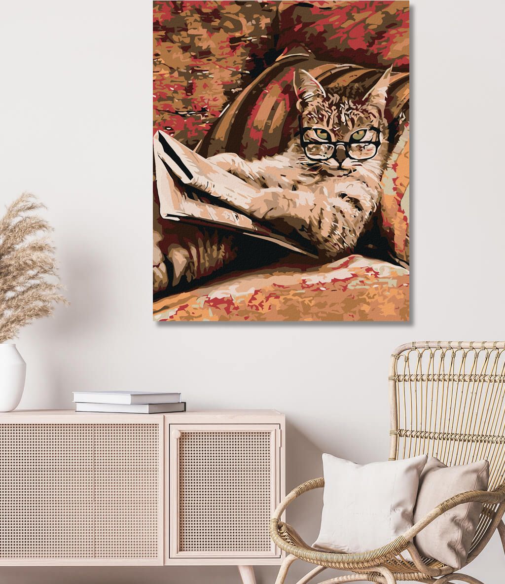 zuty Malování podle čísel - KOČKA S BRÝLEMI - Rozměr: 40x50 cm, Rámování: Varianta: vypnuté plátno na rám - obrázek 4