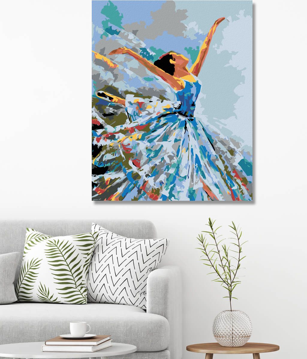 zuty Malování podle čísel - TANČÍCÍ BALETKA - Rozměr: 40x50 cm, Rámování: Varianta: vypnuté plátno na rám - obrázek 5
