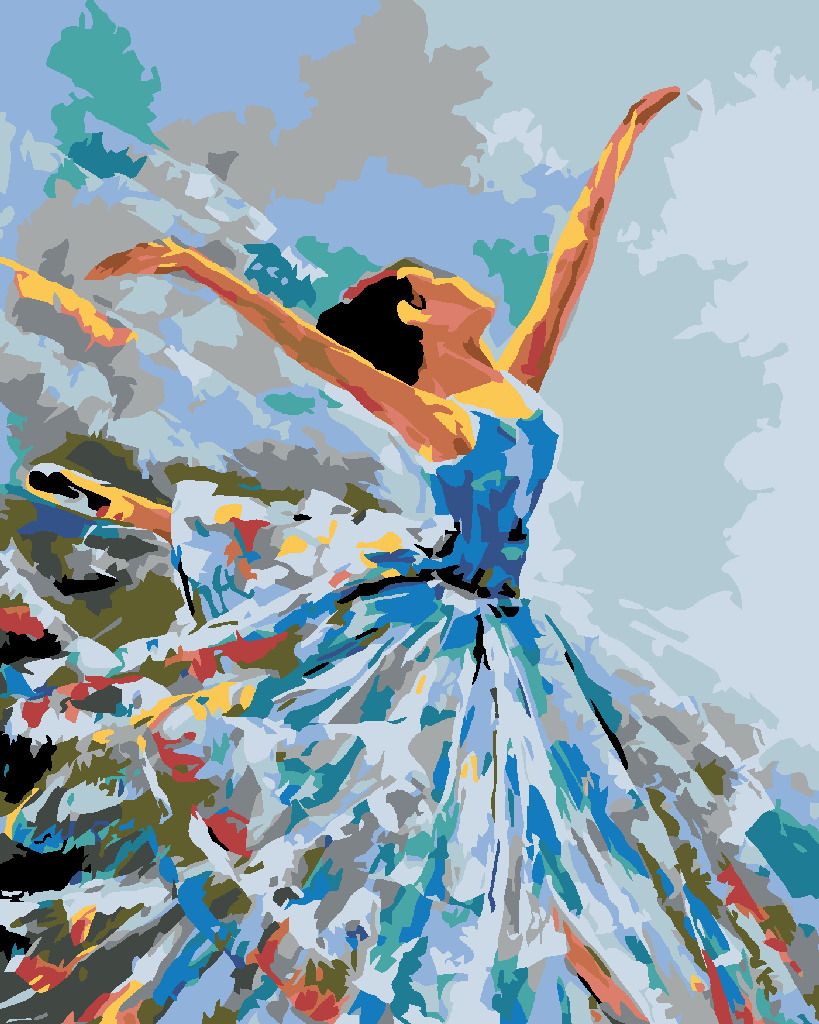 zuty Malování podle čísel - TANČÍCÍ BALETKA - Rozměr: 40x50 cm, Rámování: Varianta: vypnuté plátno na rám - obrázek 8