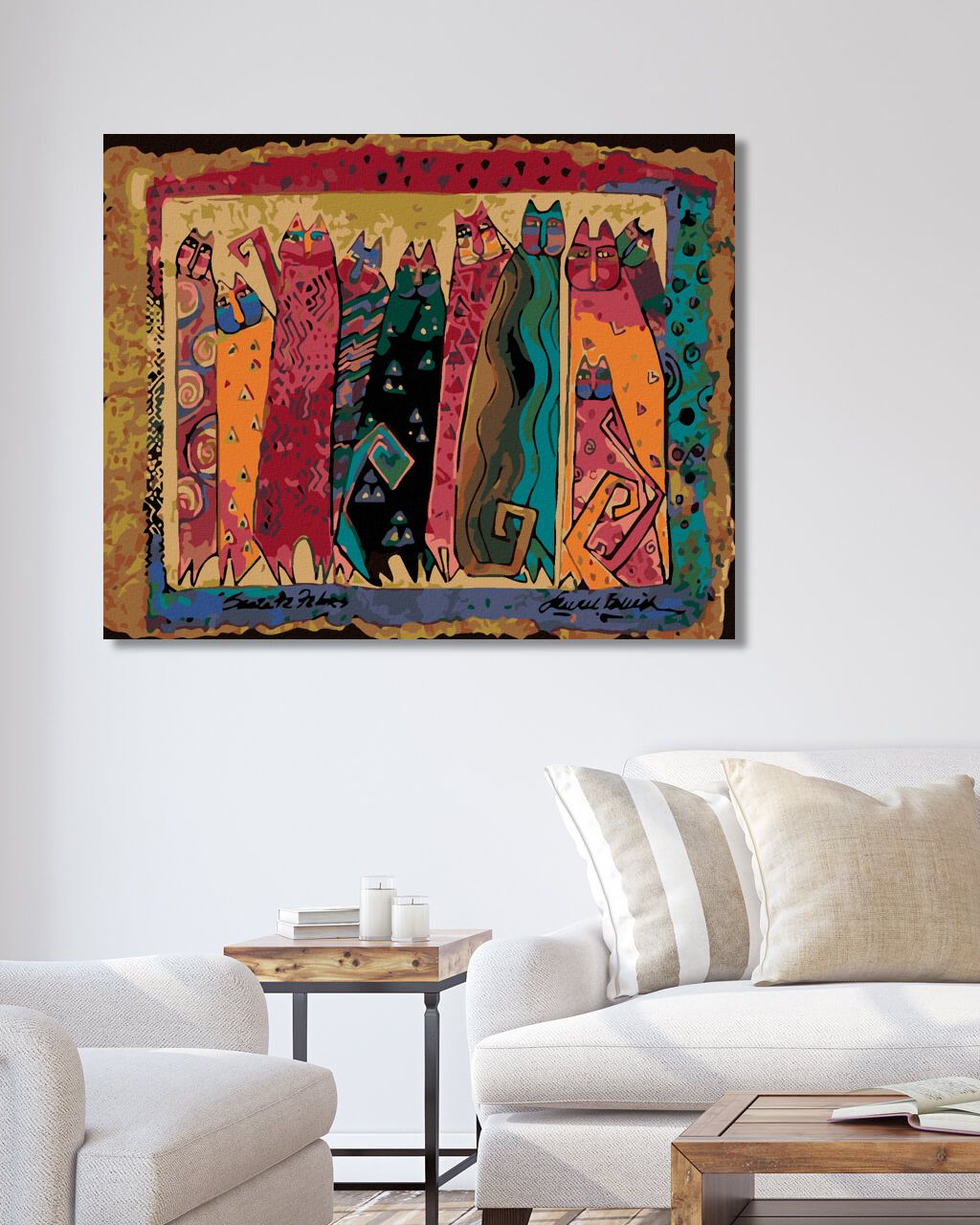 zuty Malování podle čísel - KOČKY NA ZLATÉM POZADÍ - Rozměr: 40x50 cm, Rámování: Varianta: bez rámu a bez vypnutí plátna - obrázek 7