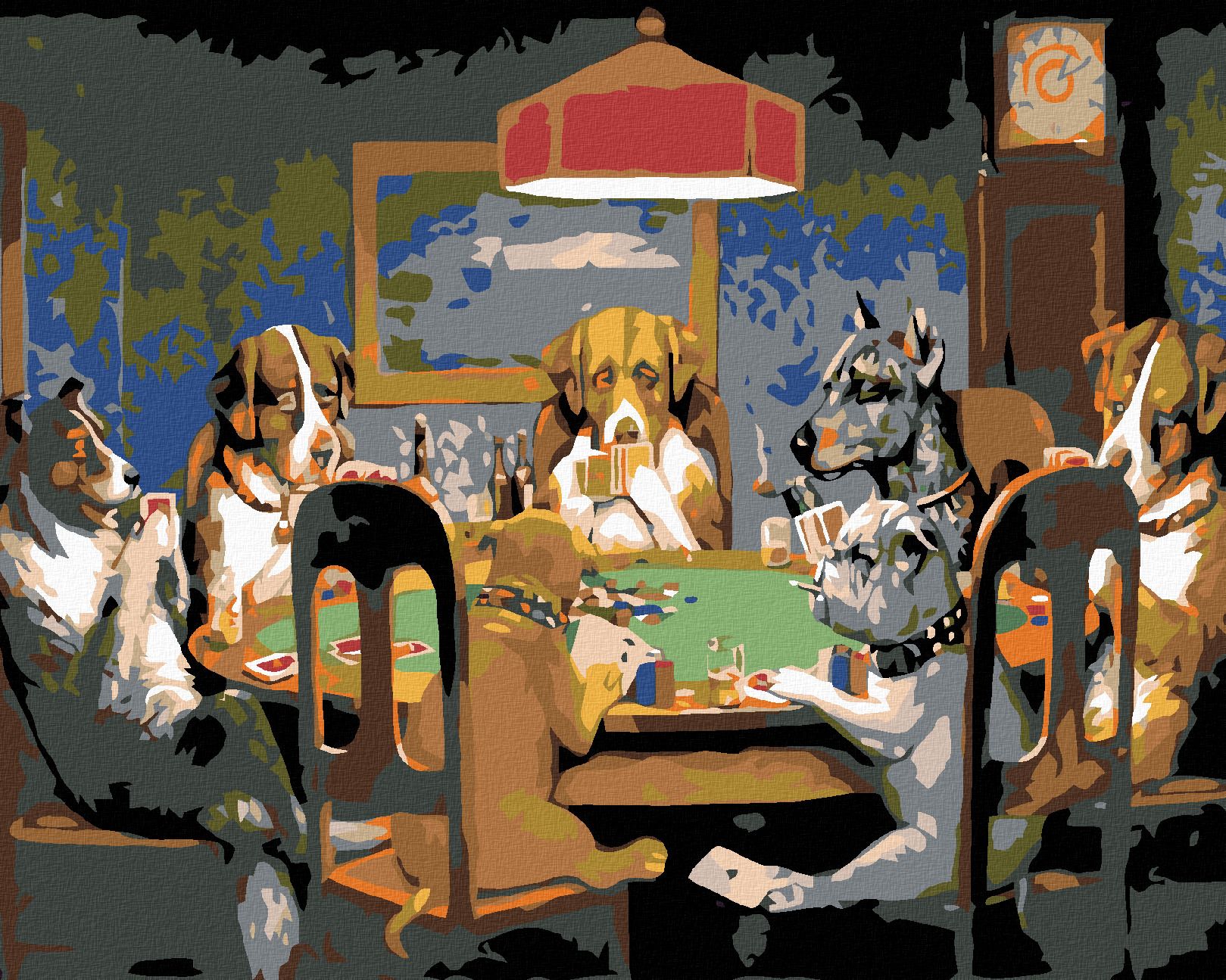 zuty Malování podle čísel - PSÍ POKER - Rozměr: 40x50 cm, Rámování: Varianta: bez rámu a bez vypnutí plátna - obrázek 1