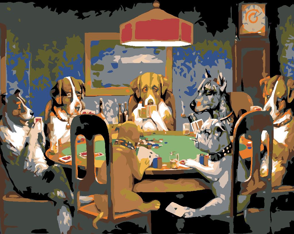zuty Malování podle čísel - PSÍ POKER - Rozměr: 40x50 cm, Rámování: Varianta: vypnuté plátno na rám - obrázek 7