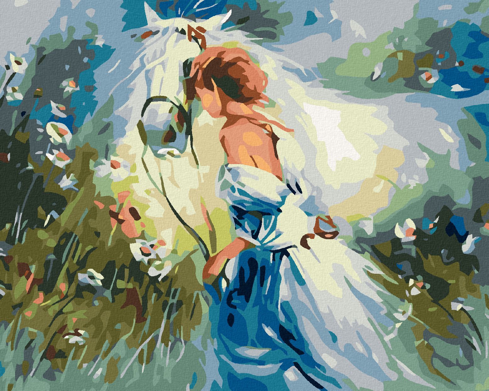 zuty Malování podle čísel - DÍVKA S BĚLOUŠEM - Rozměr: 40x50 cm, Rámování: Varianta: vypnuté plátno na rám - obrázek 1