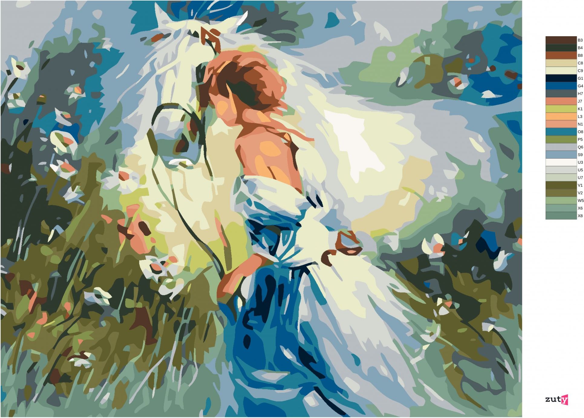 zuty Malování podle čísel - DÍVKA S BĚLOUŠEM - Rozměr: 40x50 cm, Rámování: Varianta: vypnuté plátno na rám - obrázek 12