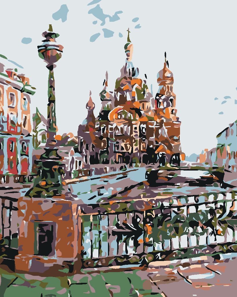 zuty Malování podle čísel - ŘEKA PŘED KATEDRÁLOU - Rozměr: 40x50 cm, Rámování: Varianta: vypnuté plátno na rám - obrázek 9