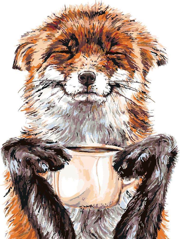 zuty Malování podle čísel - LIŠKA A KÁVA (HOLLY SIMENTAL) - Rozměr: 40x50 cm, Rámování: Varianta: vypnuté plátno na rám - obrázek 2