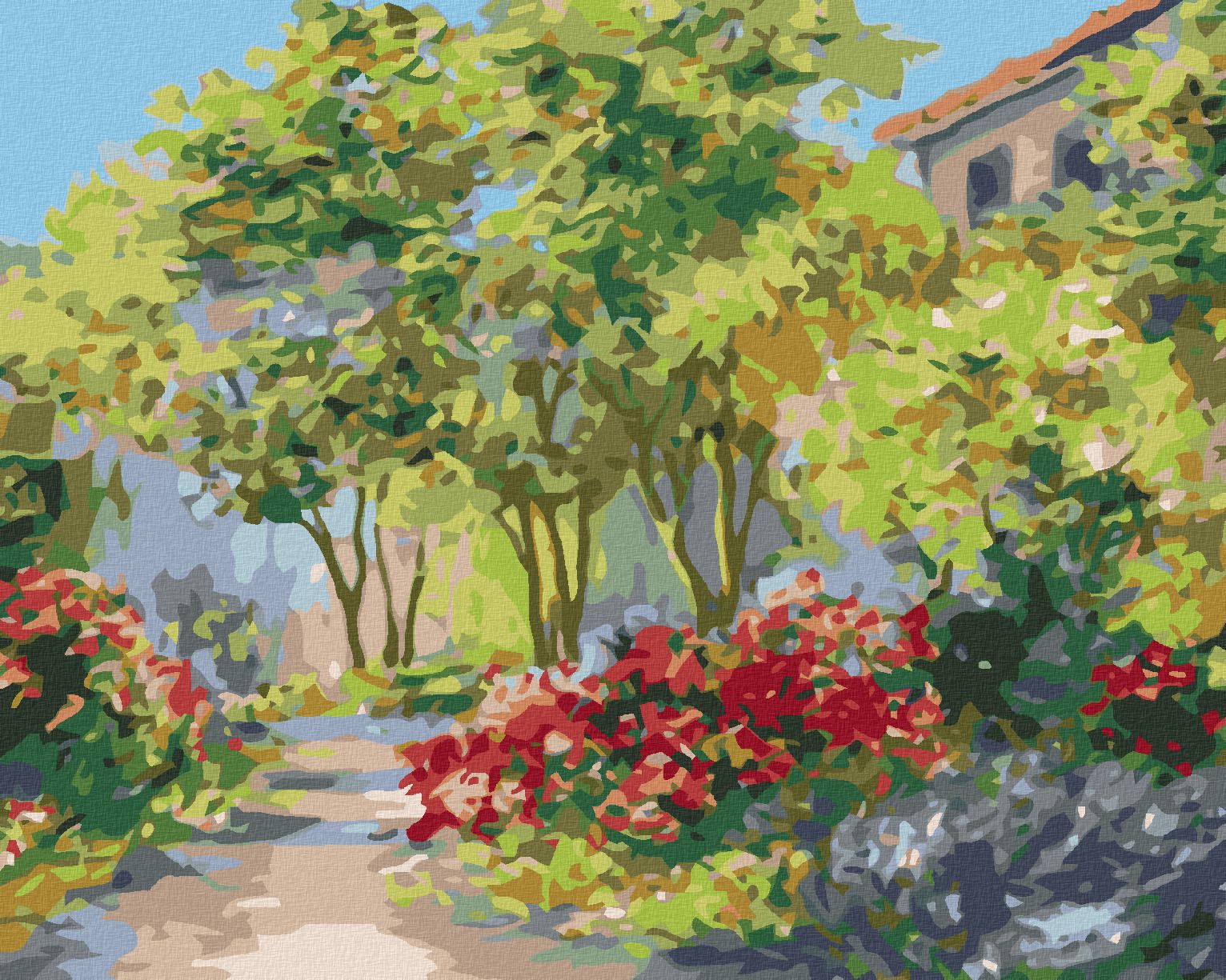 zuty Malování podle čísel - DŮM V LETNÍM LESE - Rozměr: 40x50 cm, Rámování: Varianta: bez rámu a bez vypnutí plátna - obrázek 1