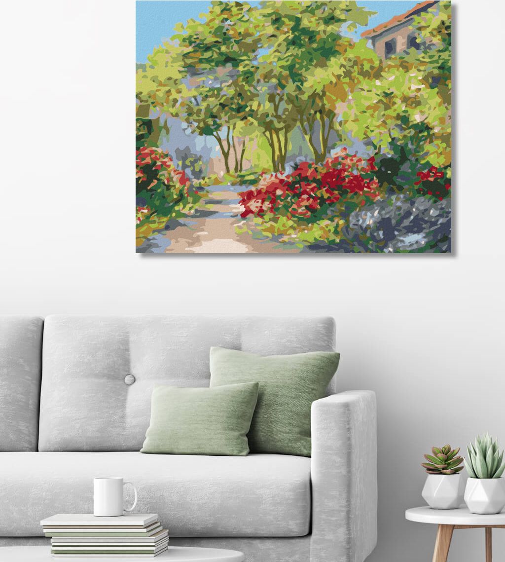 zuty Malování podle čísel - DŮM V LETNÍM LESE - Rozměr: 40x50 cm, Rámování: Varianta: bez rámu a bez vypnutí plátna - obrázek 2
