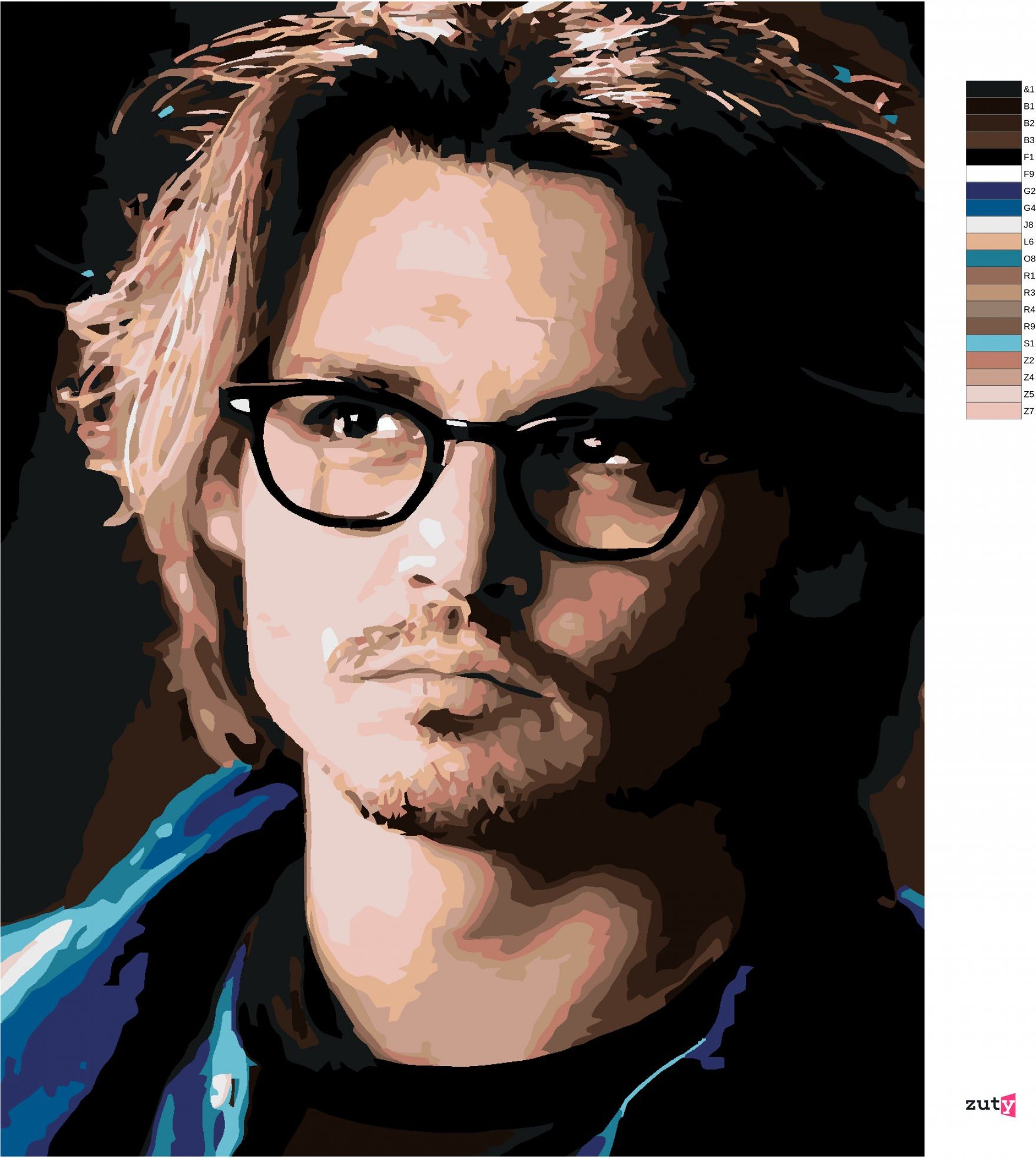 zuty Malování podle čísel - JOHNNY DEPP - Rozměr: 40x50 cm, Rámování: Varianta: vypnuté plátno na rám - obrázek 3