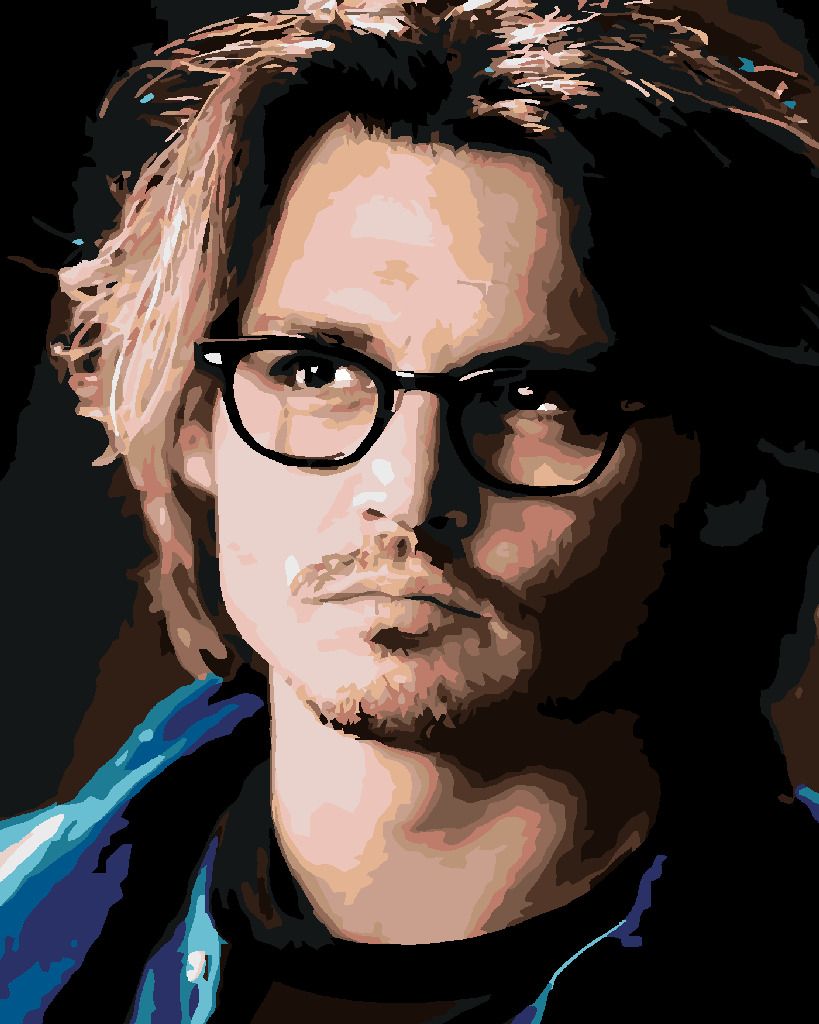 zuty Malování podle čísel - JOHNNY DEPP - Rozměr: 40x50 cm, Rámování: Varianta: vypnuté plátno na rám - obrázek 4