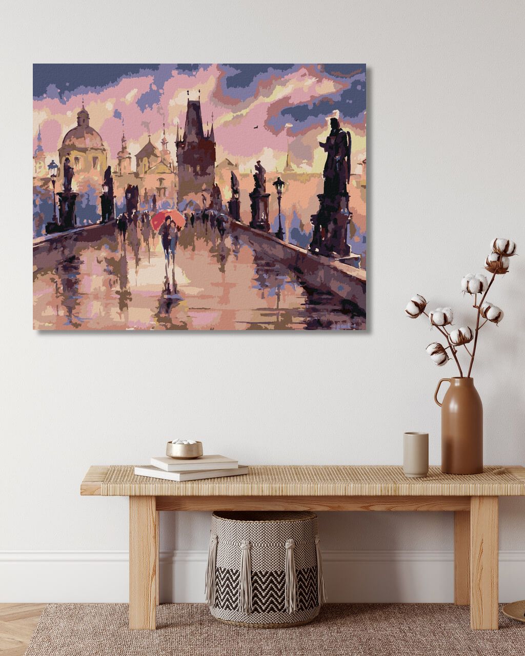 zuty Malování podle čísel - KARLŮV MOST V DEŠTI - Rozměr: 40x50 cm, Rámování: Varianta: vypnuté plátno na rám - obrázek 8