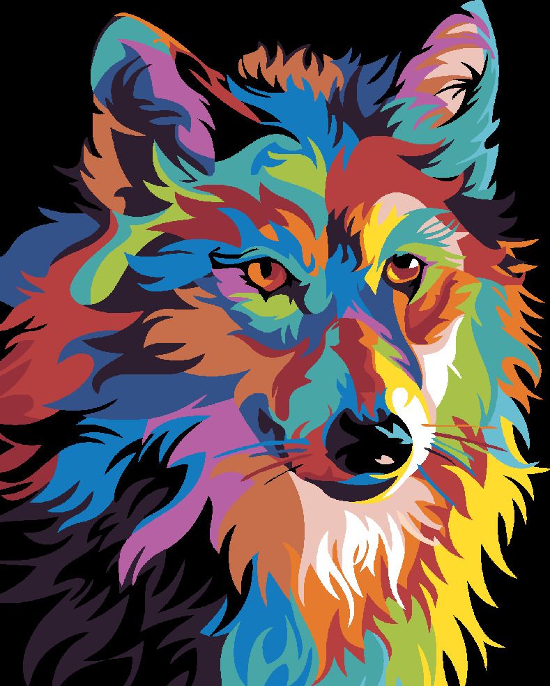 zuty Malování podle čísel - BAREVNÝ VLK - Rozměr: 40x50 cm, Rámování: Varianta: vypnuté plátno na rám - obrázek 4