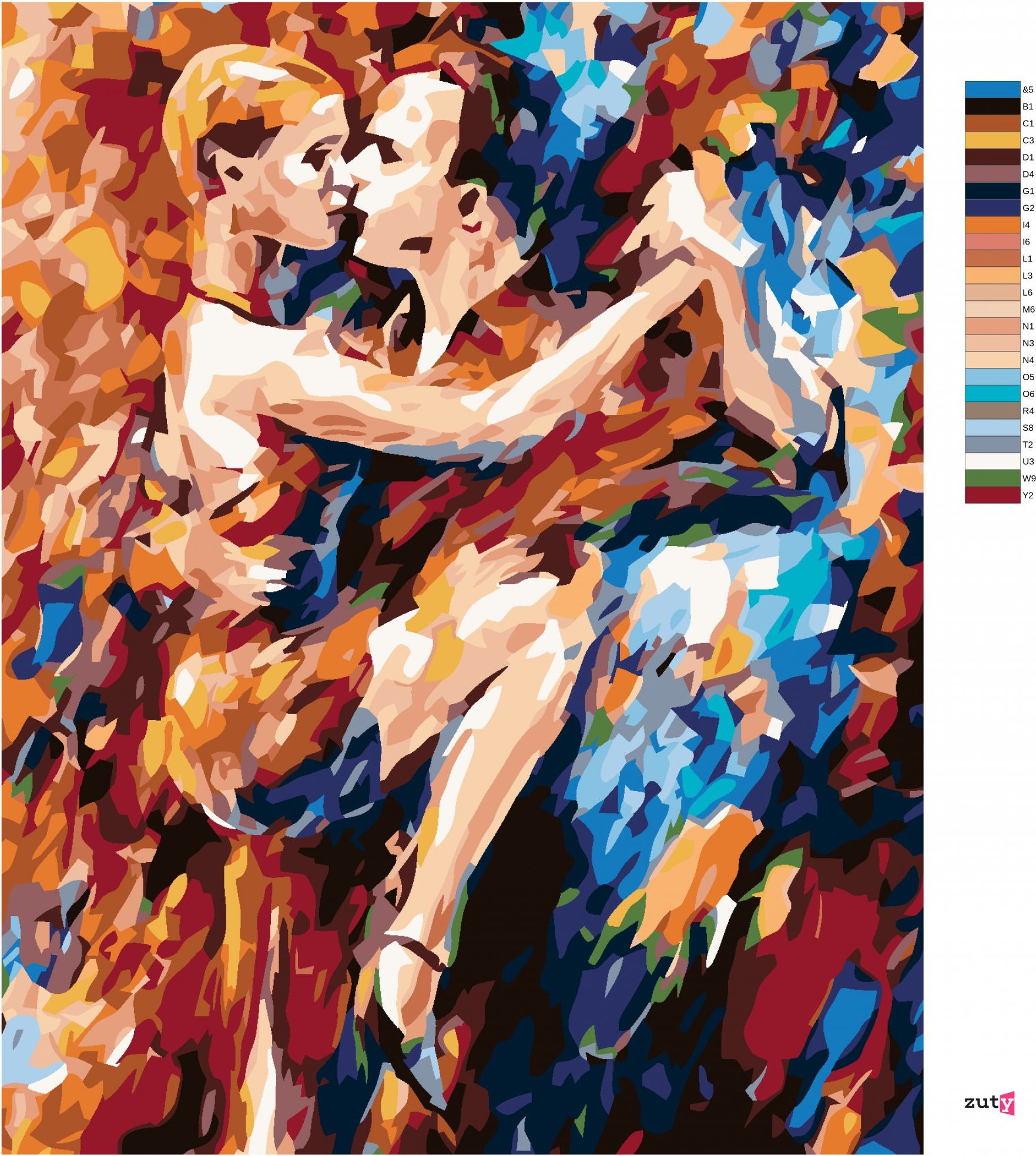 zuty Malování podle čísel - VE VÁŠNI TANCE - Rozměr: 40x50 cm, Rámování: Varianta: vypnuté plátno na rám - obrázek 4