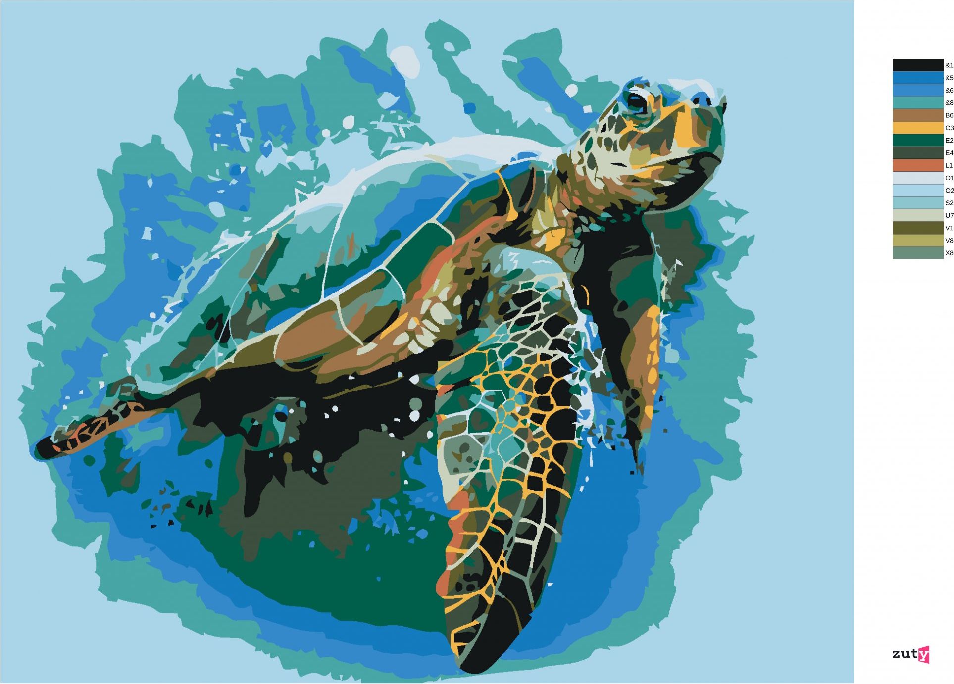 zuty Malování podle čísel - KARETA OBROVSKÁ - Rozměr: 40x50 cm, Rámování: Varianta: bez rámu a bez vypnutí plátna - obrázek 3