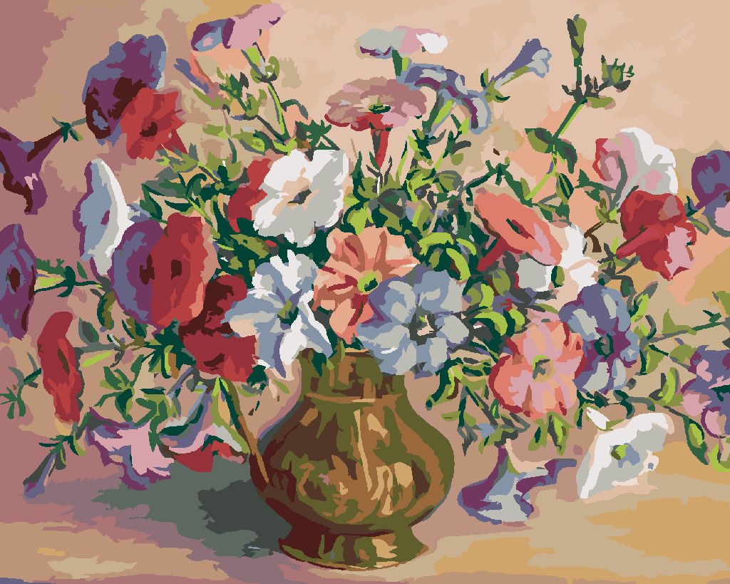 zuty Malování podle čísel - BOHATÁ KYTICE VE ZLATÉ VÁZE - Rozměr: 40x50 cm, Rámování: Varianta: vypnuté plátno na rám - obrázek 7