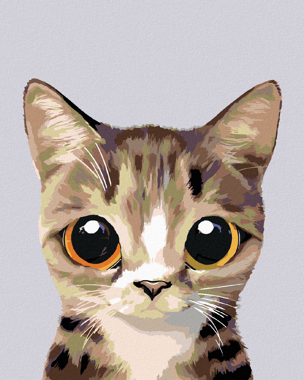 zuty Malování podle čísel - OKATÁ MOUROVATÁ KOČIČKA - Rozměr: 40x50 cm, Rámování: Varianta: vypnuté plátno na rám - obrázek 1