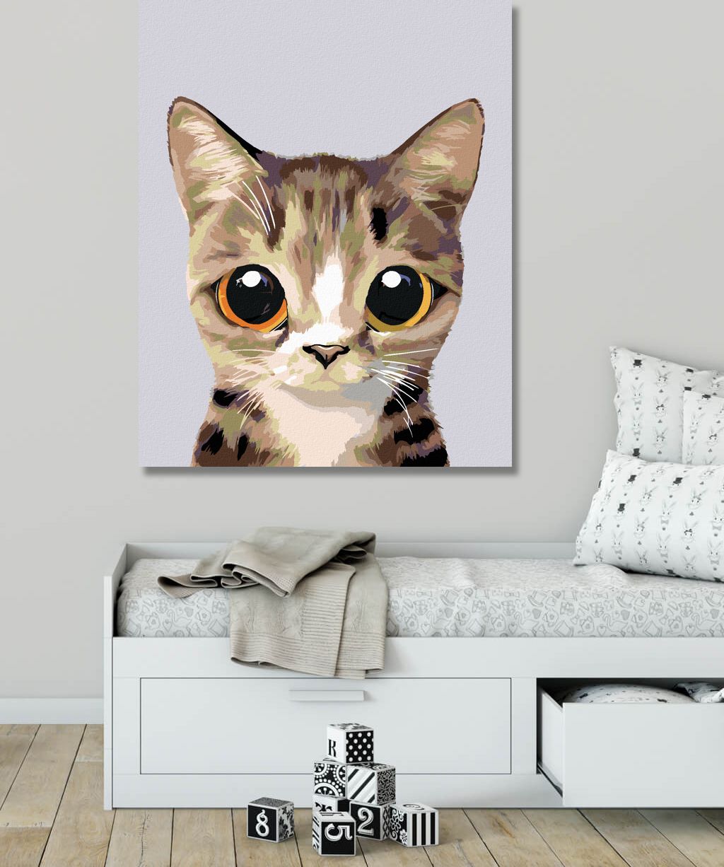 zuty Malování podle čísel - OKATÁ MOUROVATÁ KOČIČKA - Rozměr: 40x50 cm, Rámování: Varianta: vypnuté plátno na rám - obrázek 2