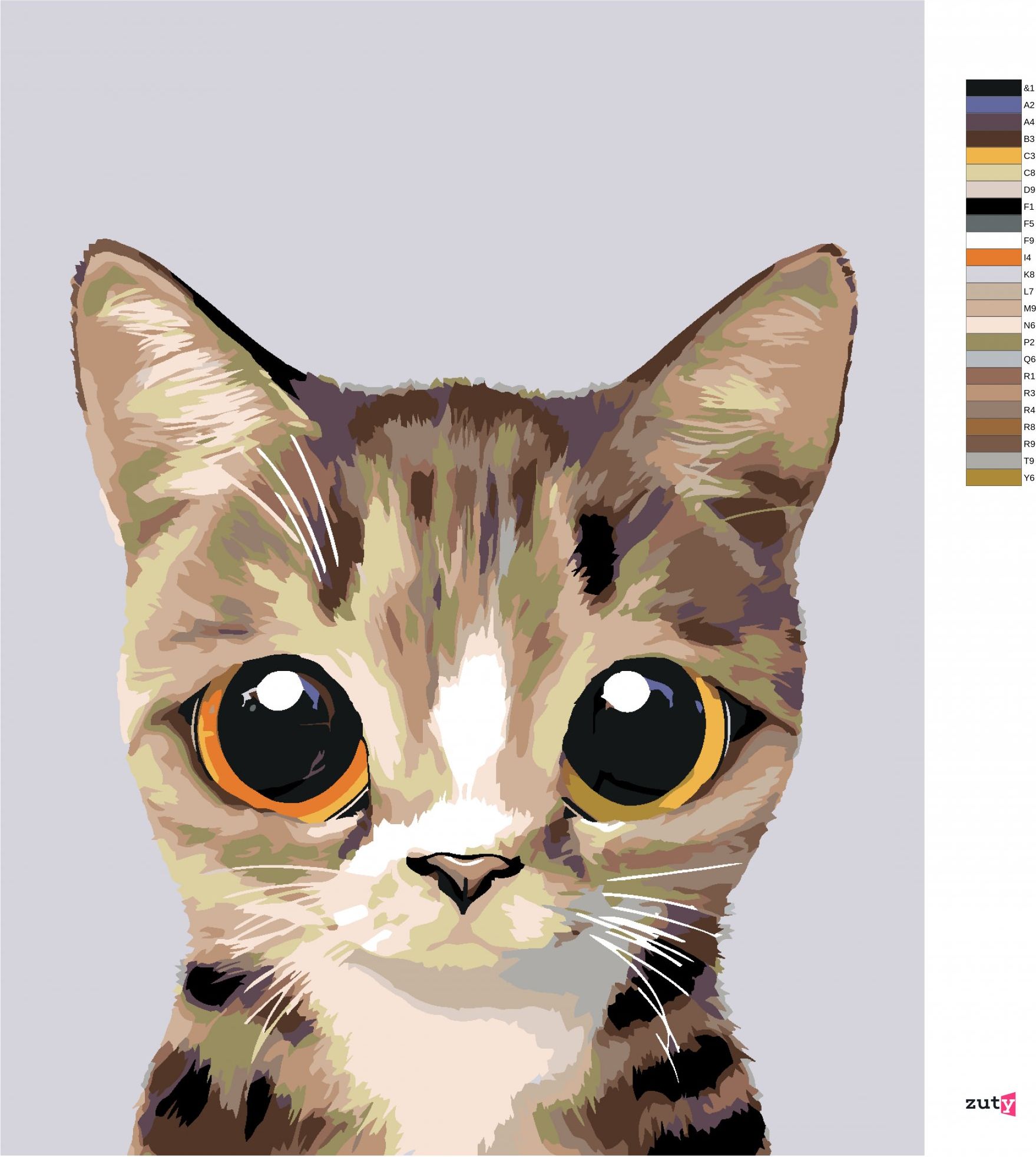 zuty Malování podle čísel - OKATÁ MOUROVATÁ KOČIČKA - Rozměr: 40x50 cm, Rámování: Varianta: vypnuté plátno na rám - obrázek 8