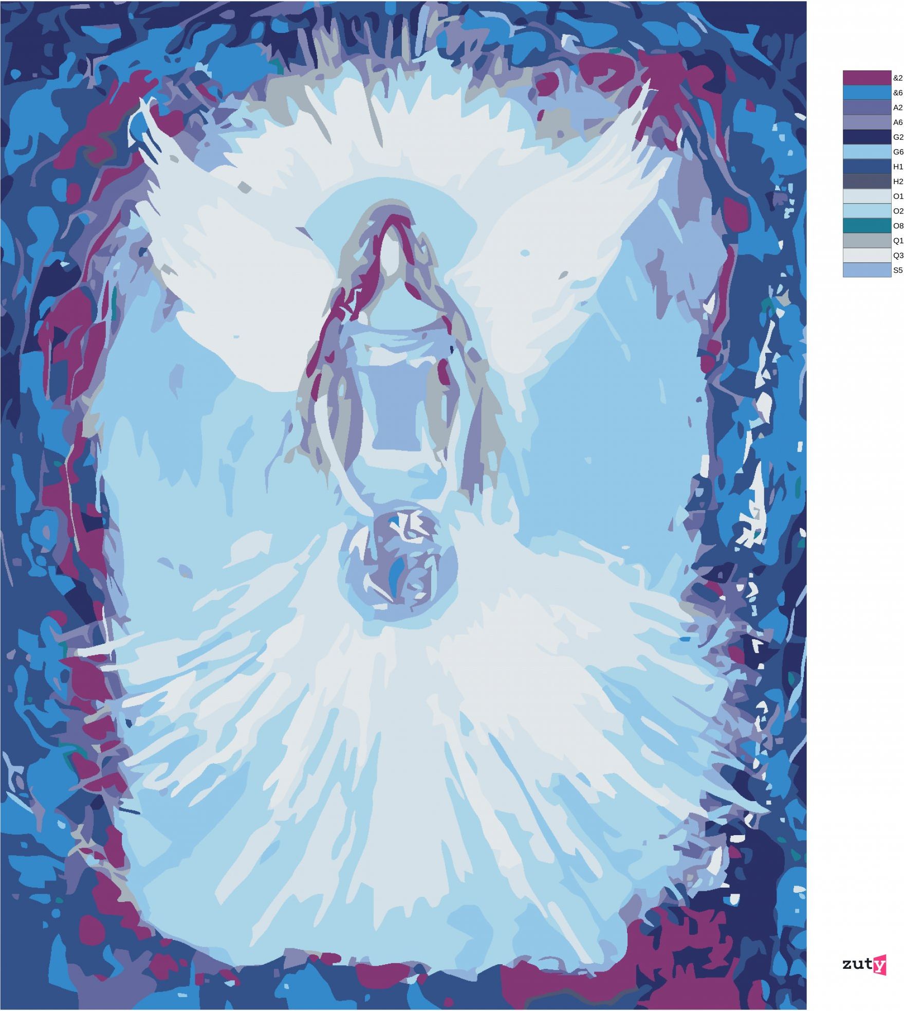 zuty Malování podle čísel - ANDĚLÉ OD LENKY - UNIVERSE ANGEL - Rozměr: 40x50 cm, Rámování: Varianta: vypnuté plátno na rám - obrázek 5