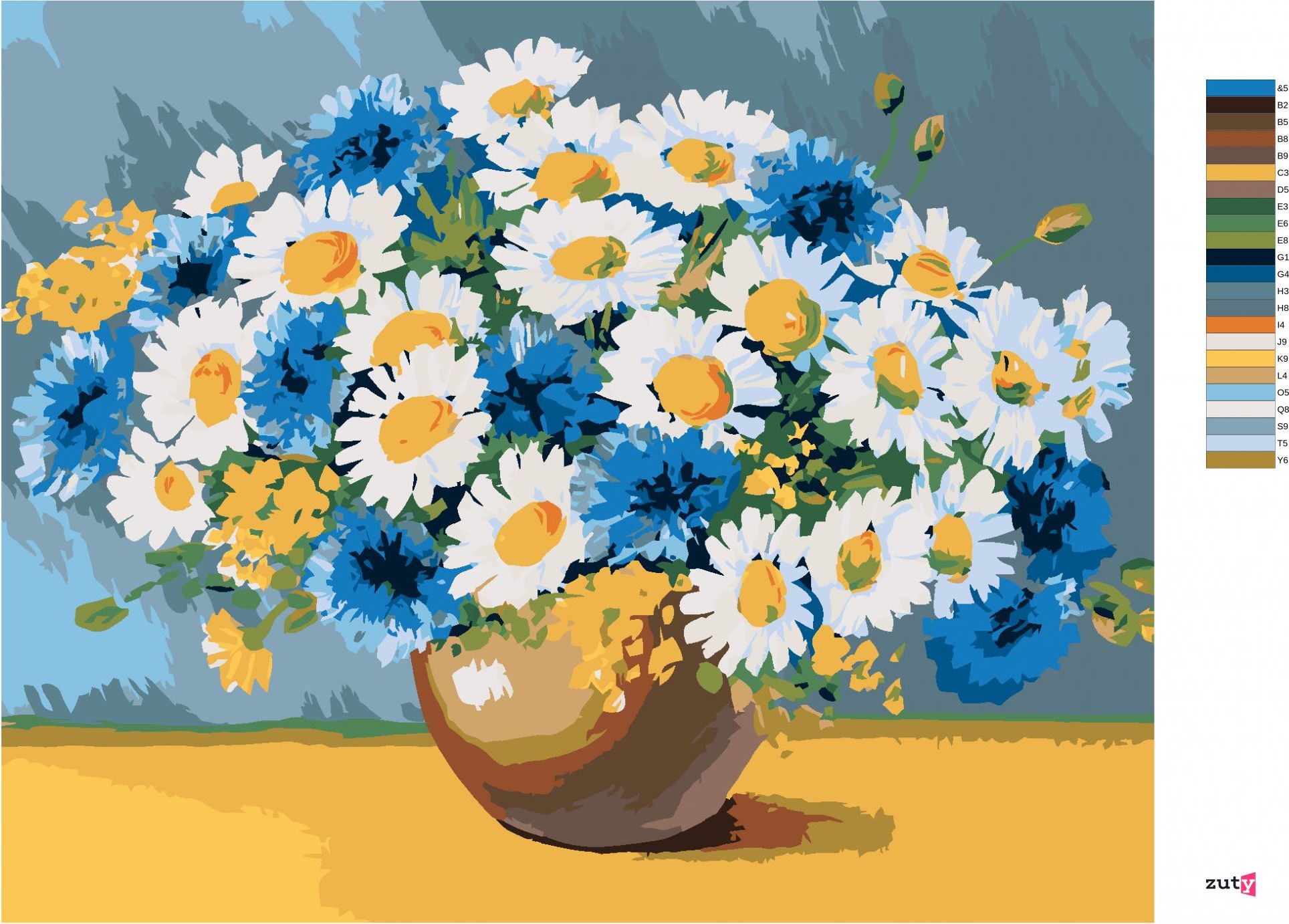 zuty Malování podle čísel - KOPRETINY S DALŠÍMI JARNÍMI KVĚTINAMI - Rozměr: 40x50 cm, Rámování: Varianta: bez rámu a bez vypnutí plátna - obrázek 2