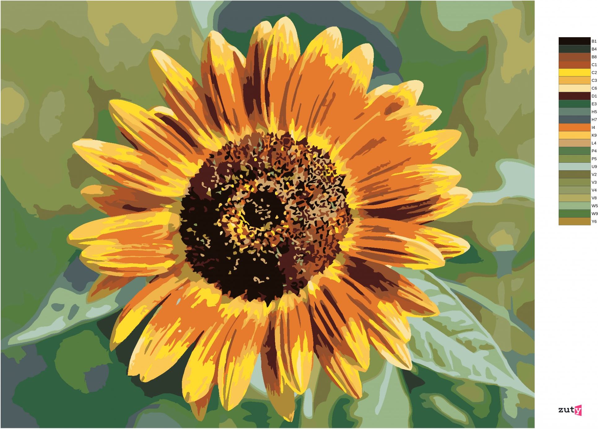 zuty Malování podle čísel - KVĚT SLUNEČNICE - Rozměr: 40x50 cm, Rámování: Varianta: vypnuté plátno na rám - obrázek 18