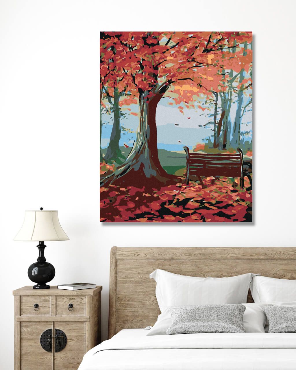 zuty Malování podle čísel - LAVIČKA A PODZIMNÍ STROM - Rozměr: 40x50 cm, Rámování: Varianta: vypnuté plátno na rám - obrázek 5