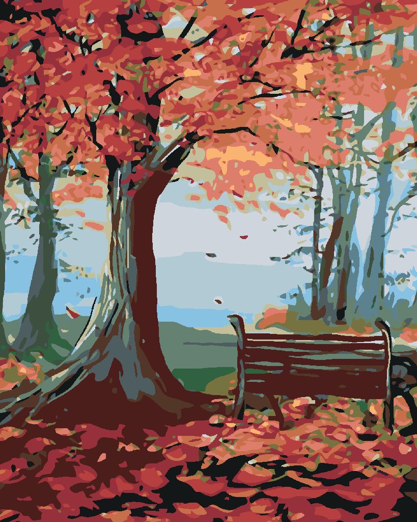 zuty Malování podle čísel - LAVIČKA A PODZIMNÍ STROM - Rozměr: 40x50 cm, Rámování: Varianta: vypnuté plátno na rám - obrázek 8