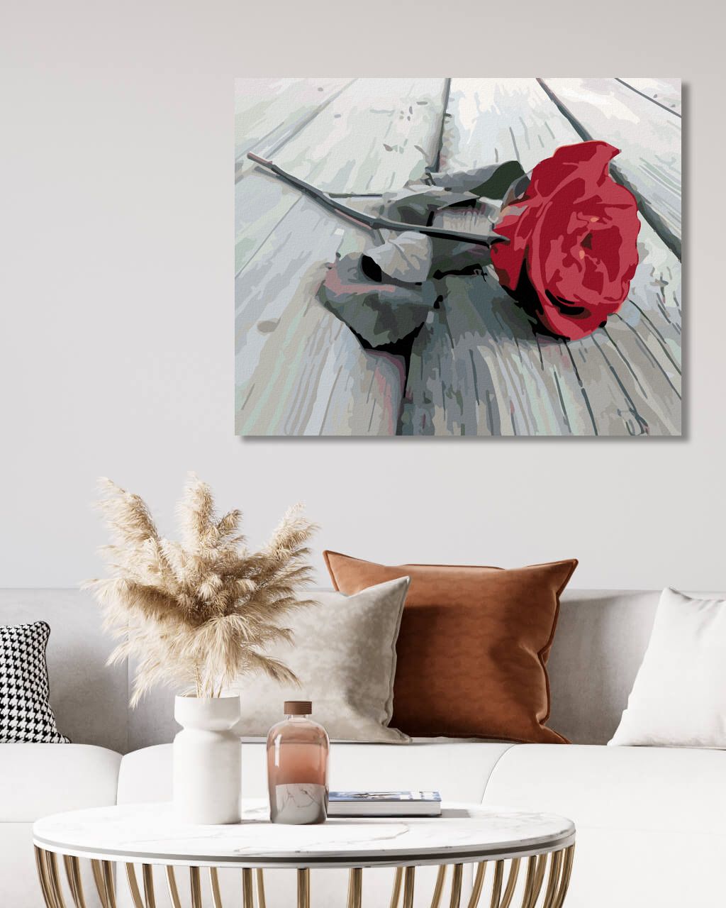 zuty Malování podle čísel - POLOŽENÁ RŮŽE - Rozměr: 40x50 cm, Rámování: Varianta: bez rámu a bez vypnutí plátna - obrázek 5