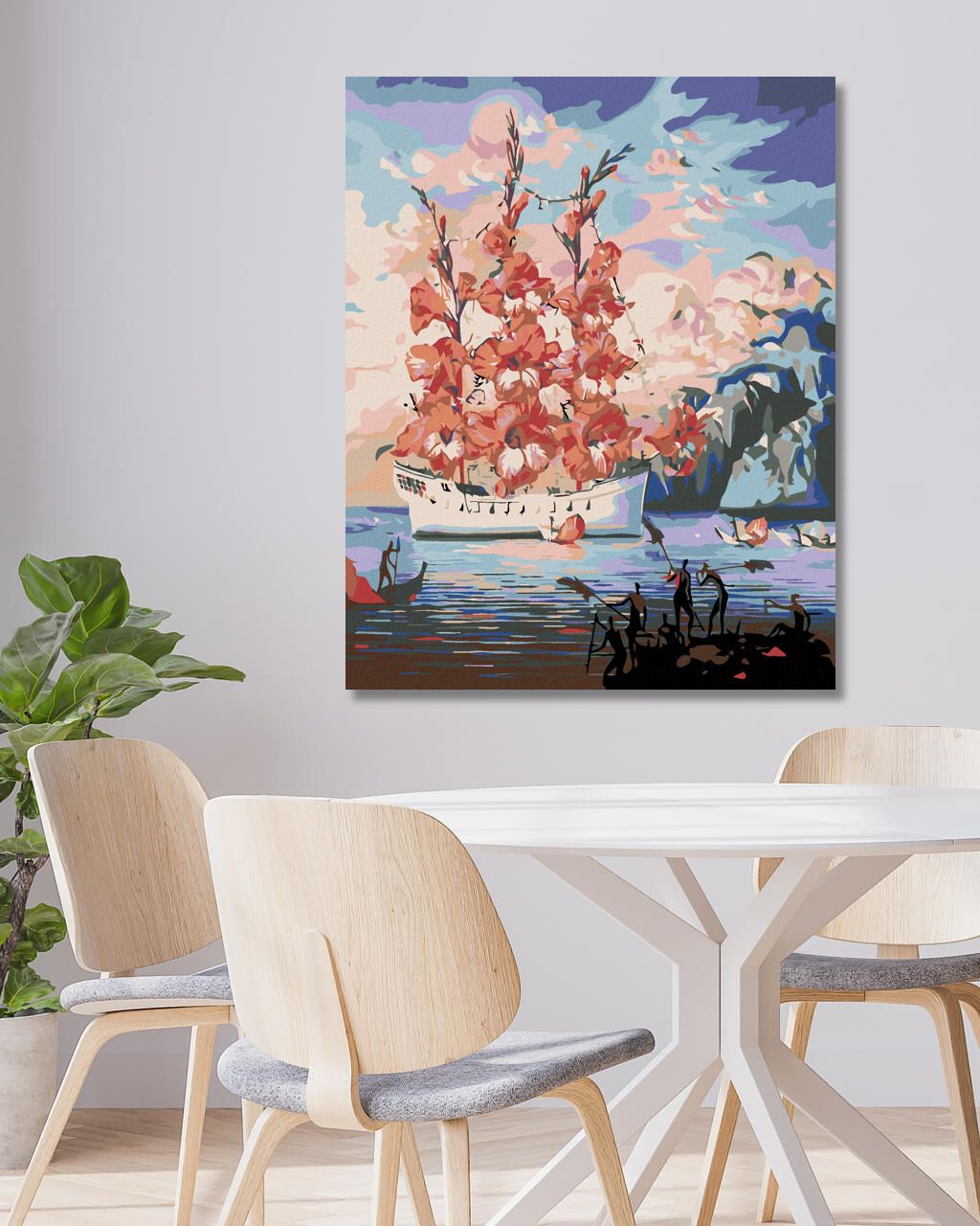 zuty Malování podle čísel - KVĚTINOVÁ LOĎ - Rozměr: 40x50 cm, Rámování: Varianta: bez rámu a bez vypnutí plátna - obrázek 6
