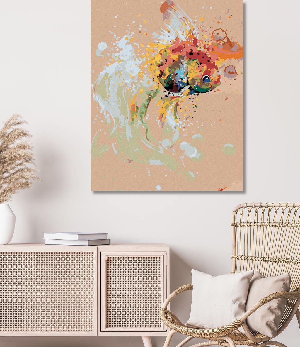 zuty Malování podle čísel - ABSTRAKTNÍ RYBKA - Rozměr: 40x50 cm, Rámování: Varianta: bez rámu a bez vypnutí plátna - obrázek 6