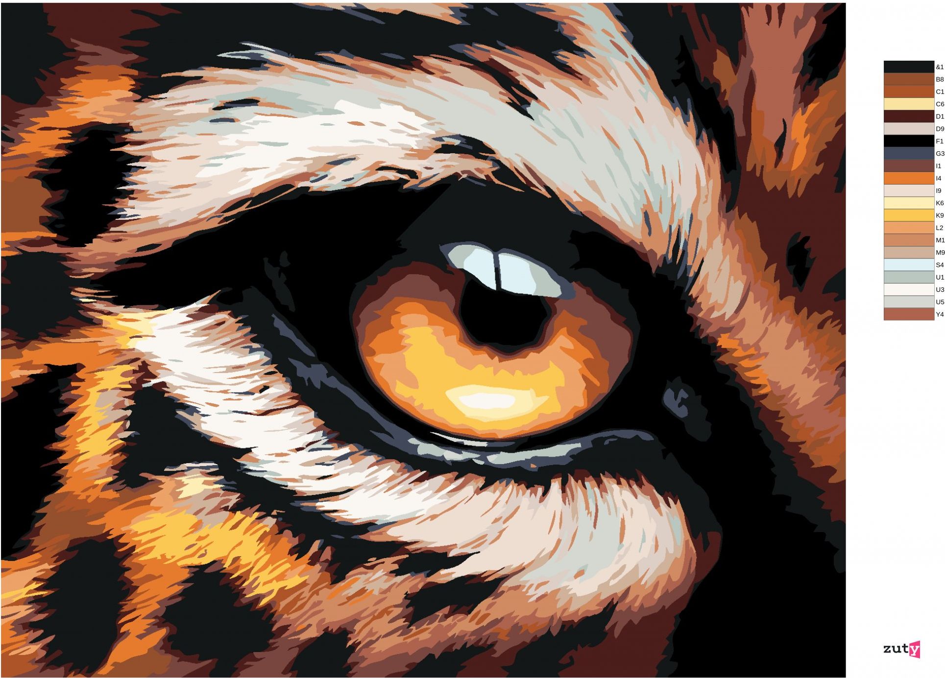 zuty Malování podle čísel - LEOPARDÍ OKO - Rozměr: 40x50 cm, Rámování: Varianta: vypnuté plátno na rám - obrázek 3