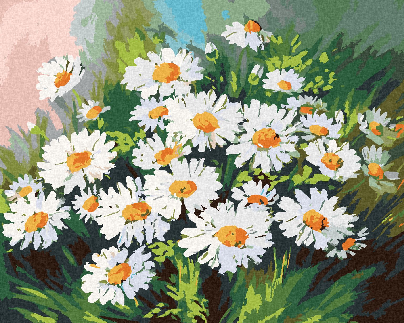 zuty Malování podle čísel - KOPRETINY V TRÁVĚ - Rozměr: 40x50 cm, Rámování: Varianta: bez rámu a bez vypnutí plátna - obrázek 1
