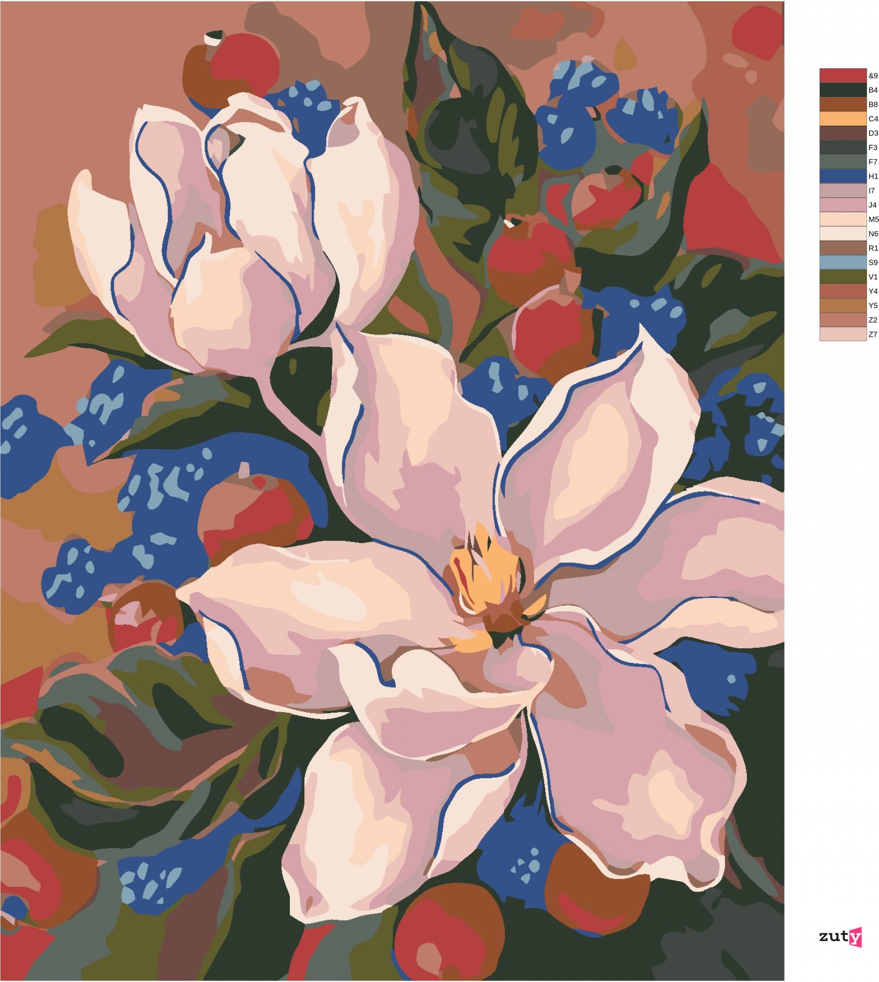 zuty Malování podle čísel - ROZKVETLÉ LILIE - Rozměr: 40x50 cm, Rámování: Varianta: bez rámu a bez vypnutí plátna - obrázek 7