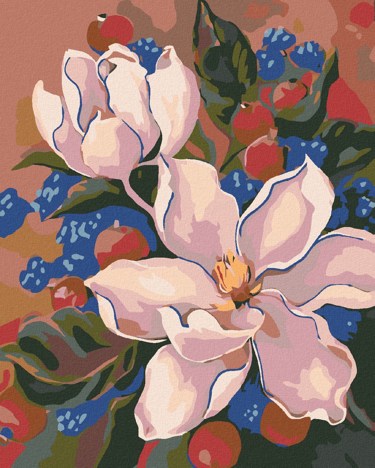 zuty Malování podle čísel - ROZKVETLÉ LILIE - Rozměr: 40x50 cm, Rámování: Varianta: vypnuté plátno na rám - obrázek 1