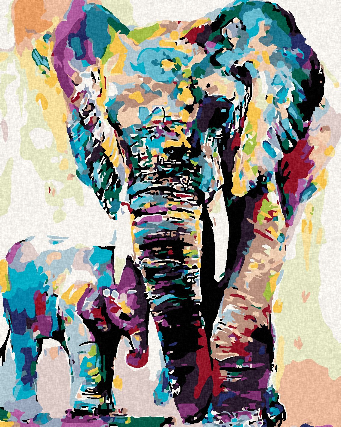 zuty Malování podle čísel - MALOVANÍ SLONI - Rozměr: 40x50 cm, Rámování: Varianta: vypnuté plátno na rám - obrázek 1